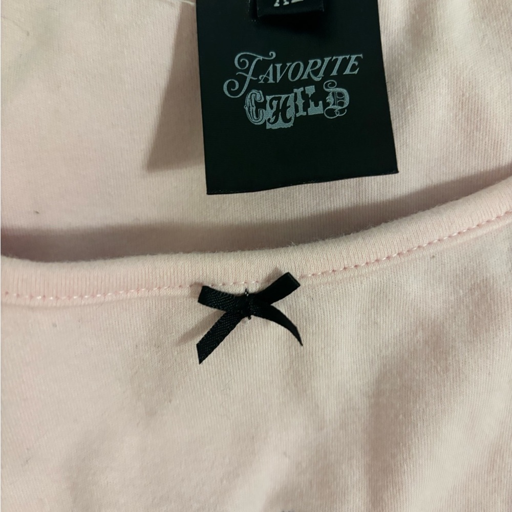 Favorite Child Collective Black Swan Pastel Pink Baby Tee/Cropped Tee, Size XL - Picture 3 of 4
